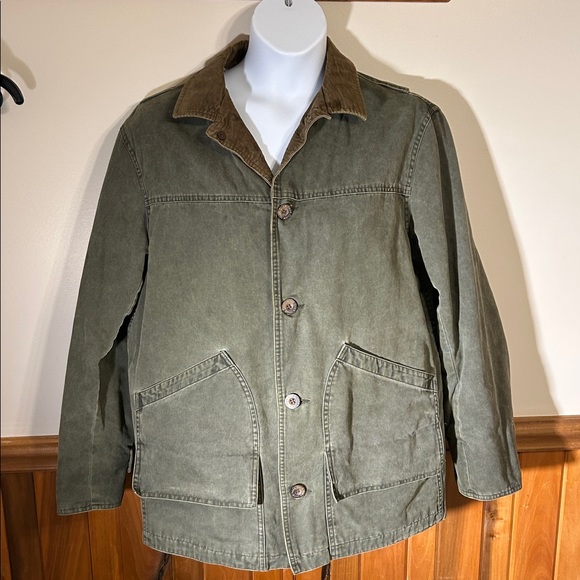Duck Head Olive Field Jacket with Brown Collar - Picture 3 of 12